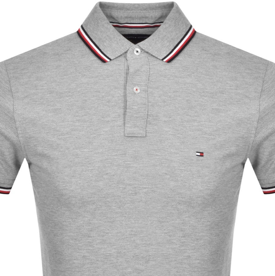 Alternative Image for ProductTommy Hilfiger Tipped Slim Fit Polo T Shirt Grey2